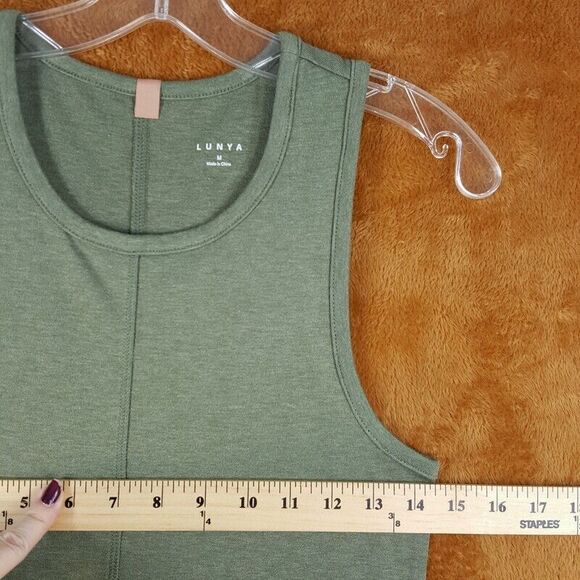 LUNYA Womens Dress Medium Green Pullover Midi Tank Sundress RESTORE FITTED - Picture 6 of 8